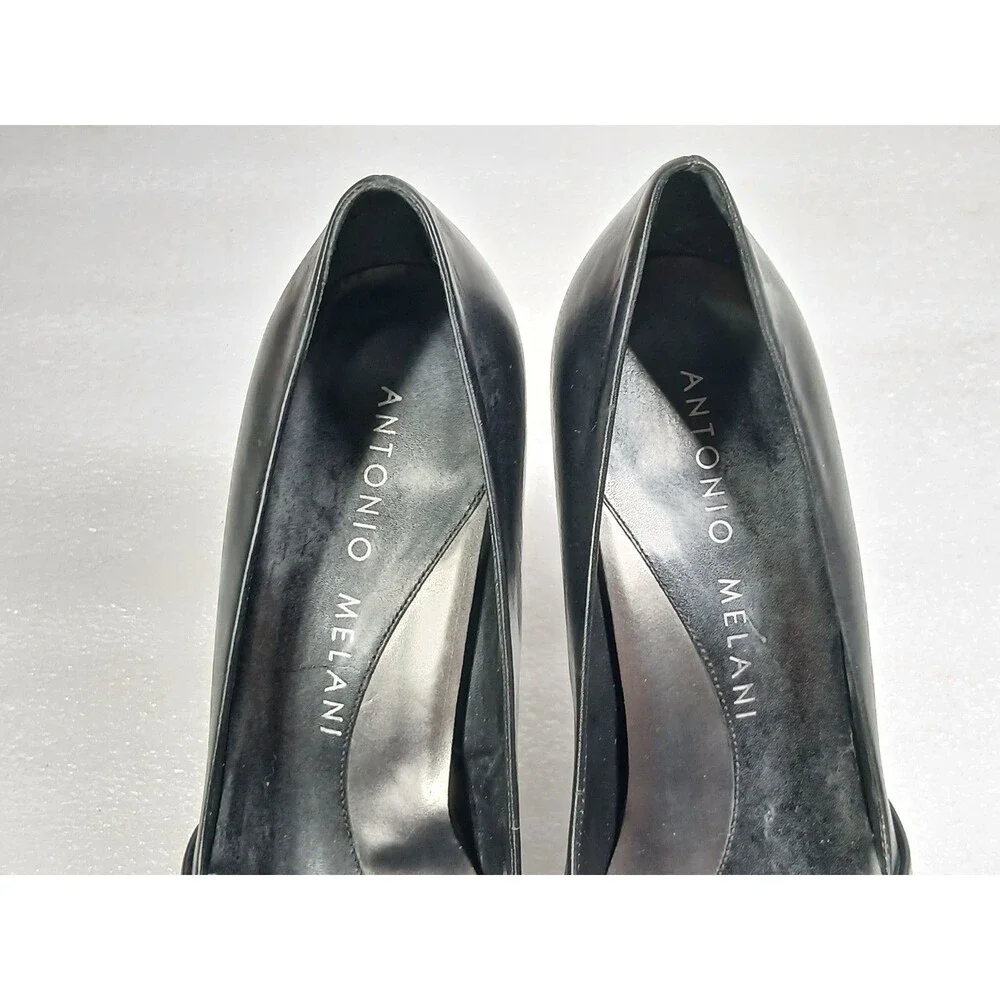 Antonio Melani Vero Cuoio Black Leather Heels – Size 8.5 – 4